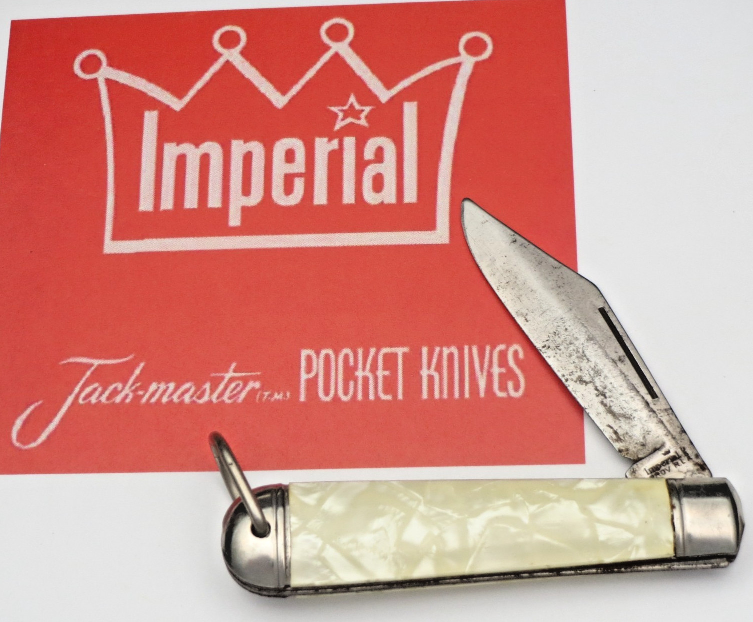 Vintage Imperial Knife Co Swell-End Jack Knife with Bail - Carbon Steel Blade