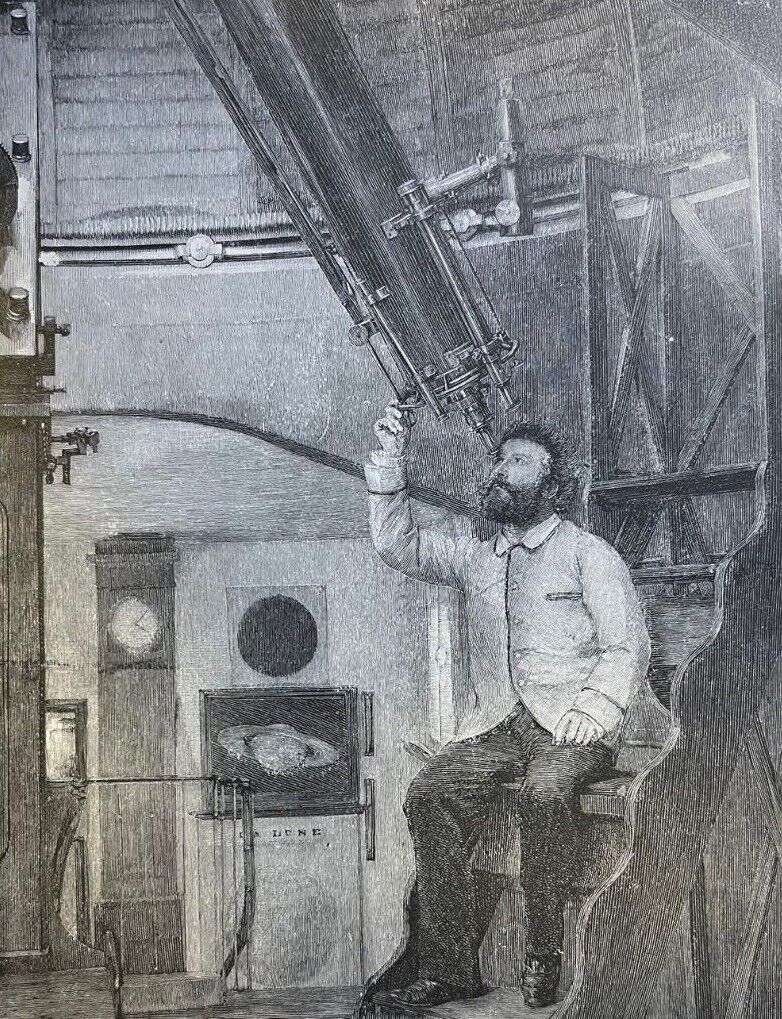 1894 Vintage Magazine Illustration Nicolas Camille Flammarion French Astronomer