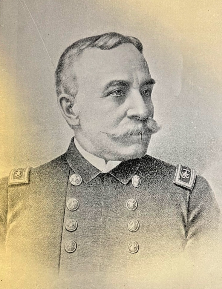 1899 Vintage Illustration Rear Admiral George Dewey Spanish American War