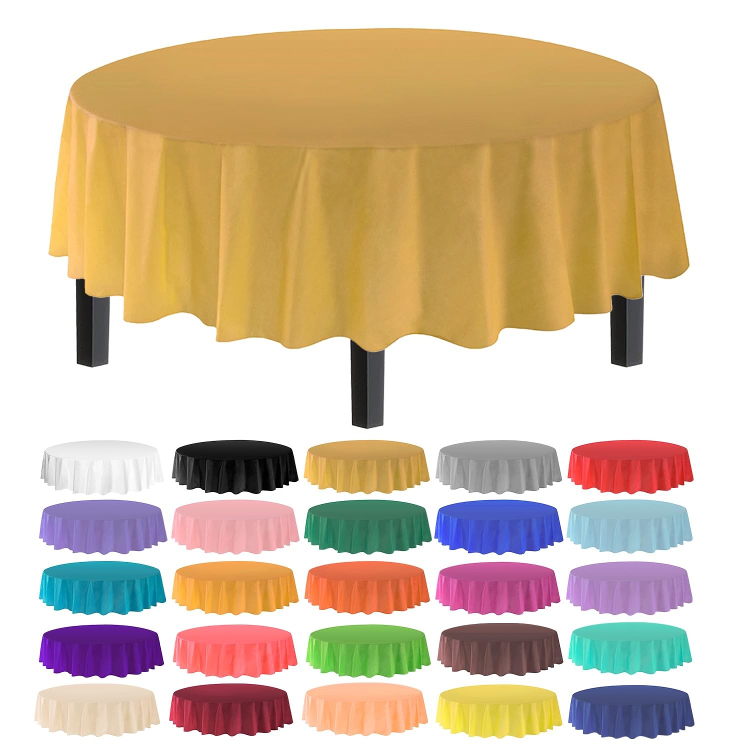 allgala 12-Pack Round Plastic Table Covers 84\
