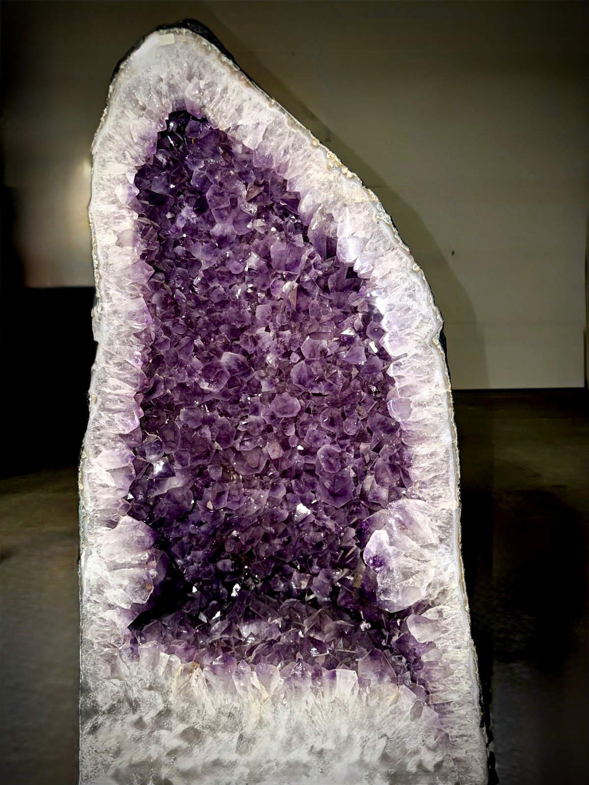 Large Purple Amethyst Crystal Geode Cathedral Display Piece 98 Kilograms