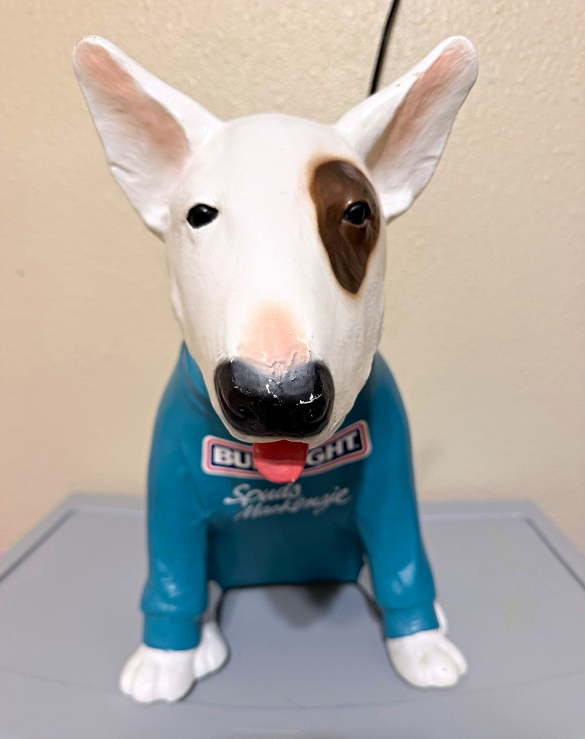 Vintage 1986 Bud Light Spuds MacKenzie Dog Bar Lamp Sign Blow Mold Advertising
