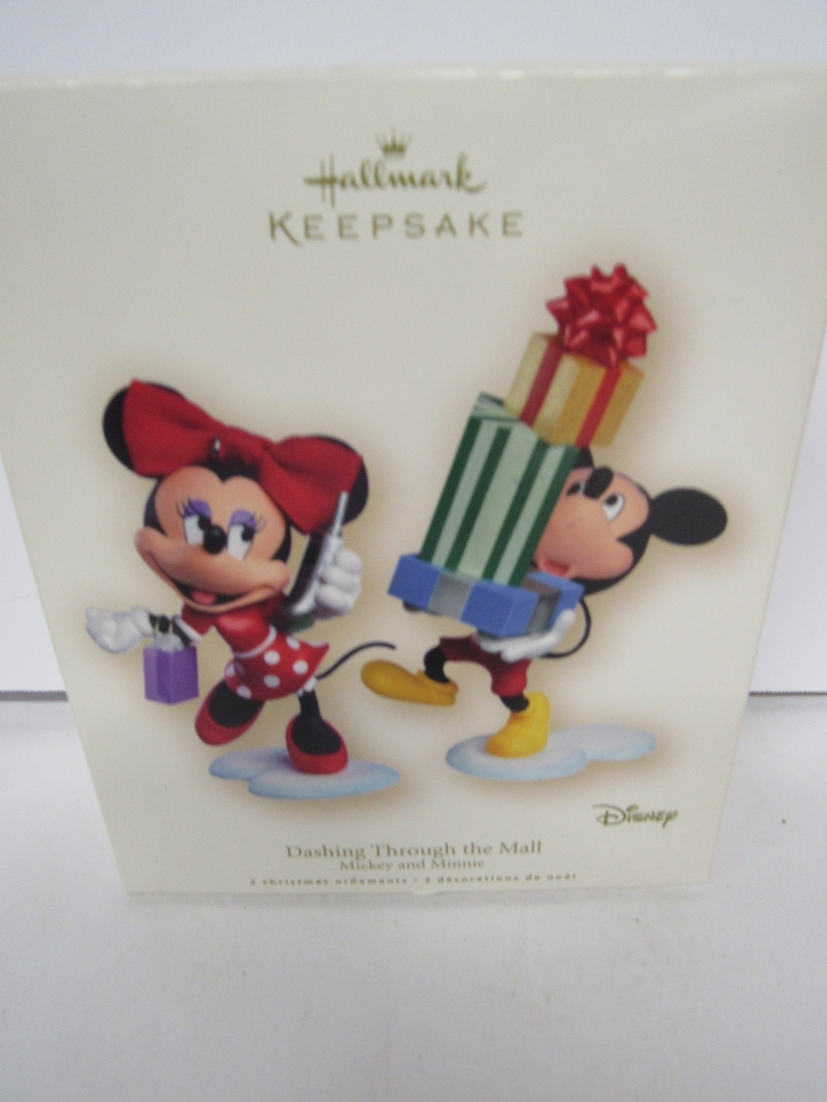 Hallmark 2007 Disney Set Of 2 “Dashing Through the Mall” Mickey & Minnie New