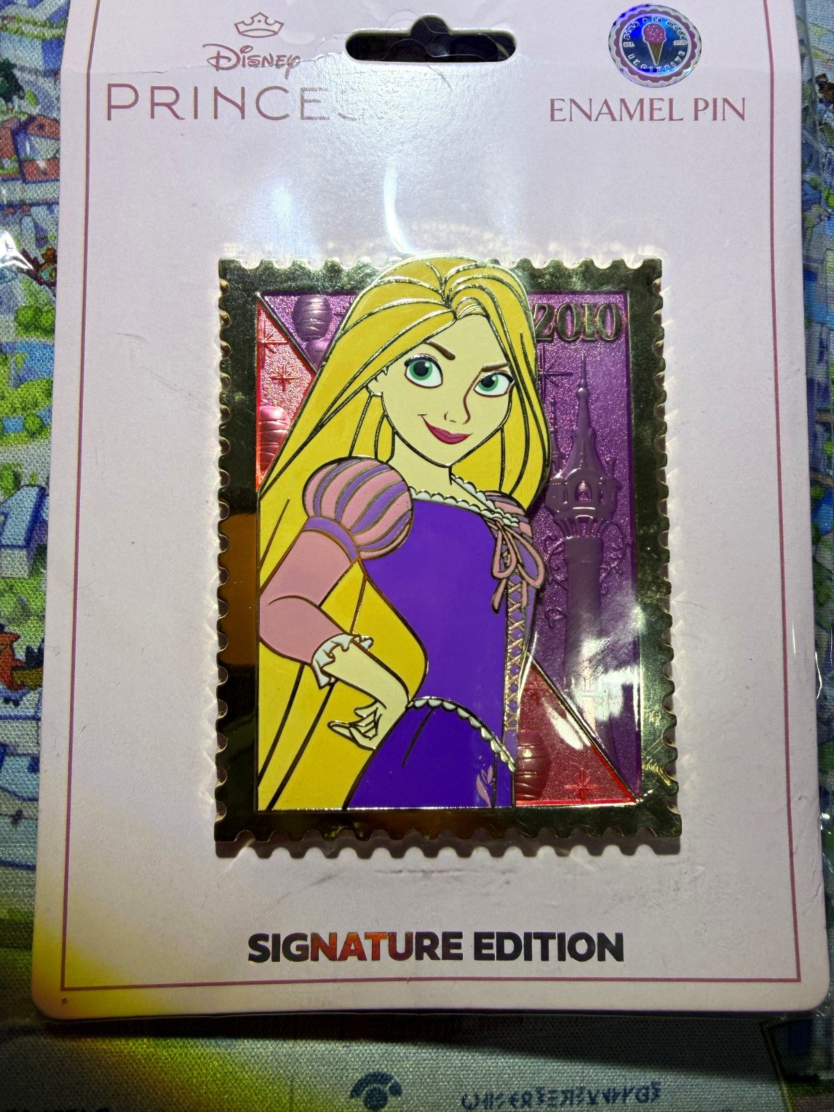 Disney PALM Stamp Princess Rapunzel Signature Edition Enamel Pin Single 2010