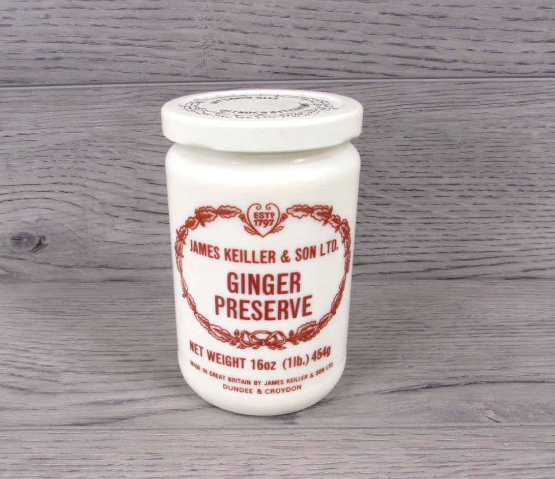 Vintage James Keiller & Son Ltd Ginger Preserve  Jar with Lid 16oz