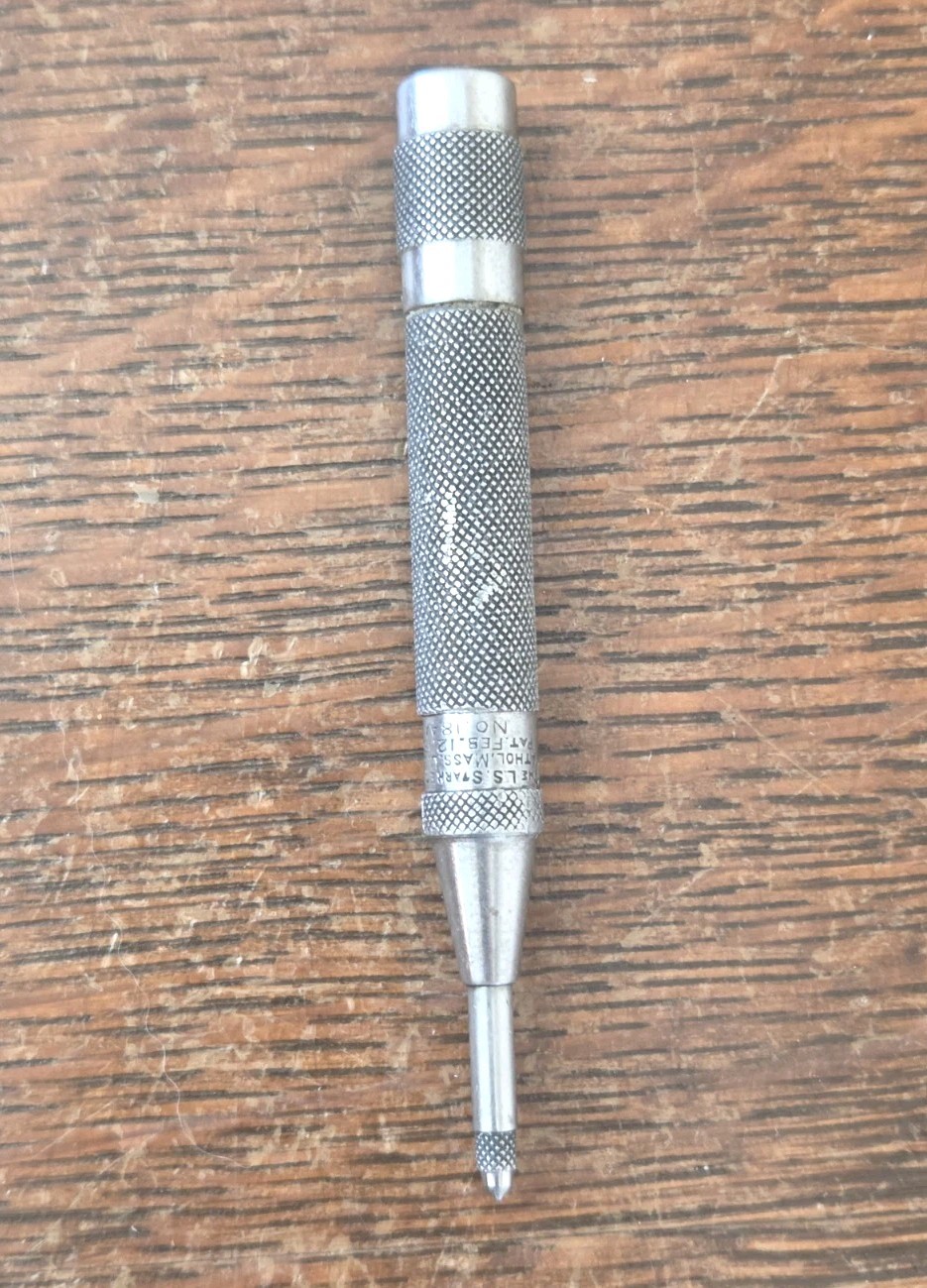 Vintage L. S. Starrett No. 18AA Automatic Center Punch Pat Feb. 12, 1907 USA