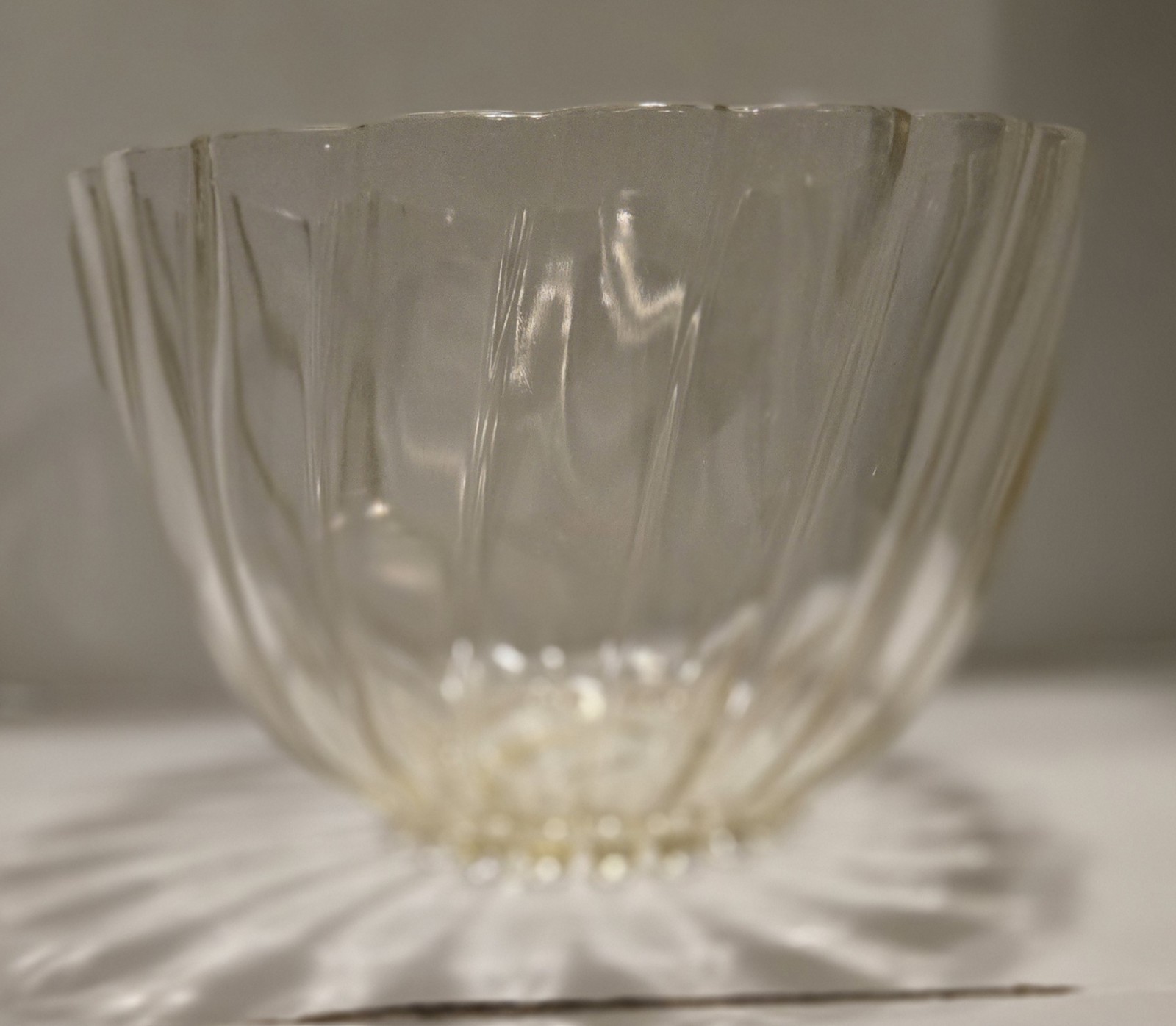 Vintage Hazel Atlas Colonial Swirl Amber Glass Punch Bowl Scalloped Rim 10.5”...