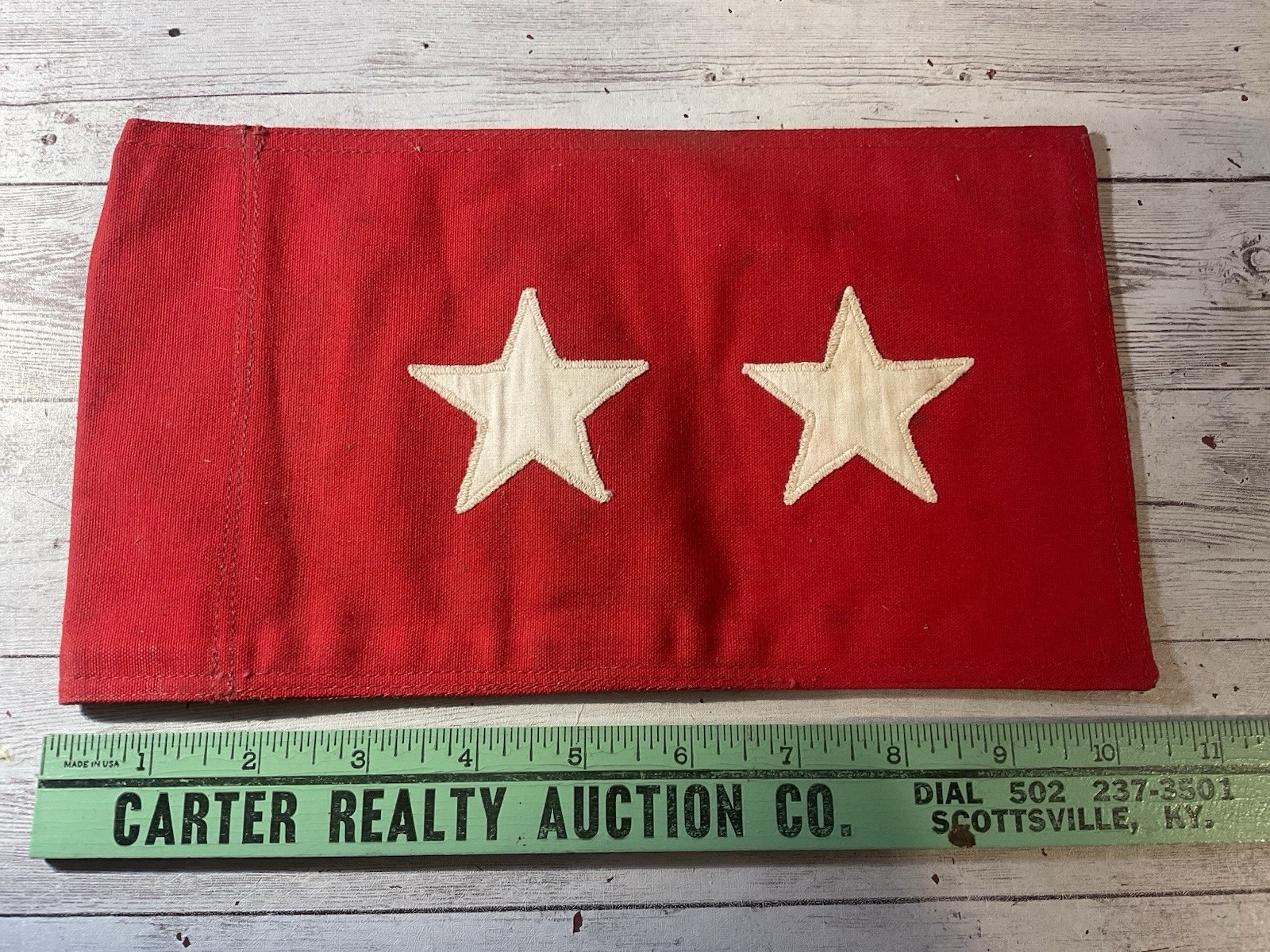 ORIGINAL WWII ERA US 2 STAR BRIGADIER GENERAL VEHICLE CAR RANK FLAG