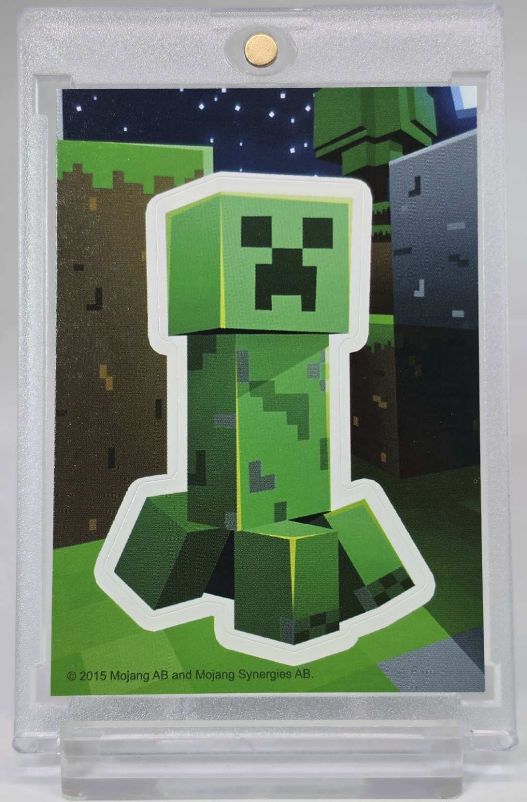 CLEAN 2015 MINECRAFT ROOKIE CREEPER ROOKIE CARD STICKER 1ST EVER RC SP RARE SSP