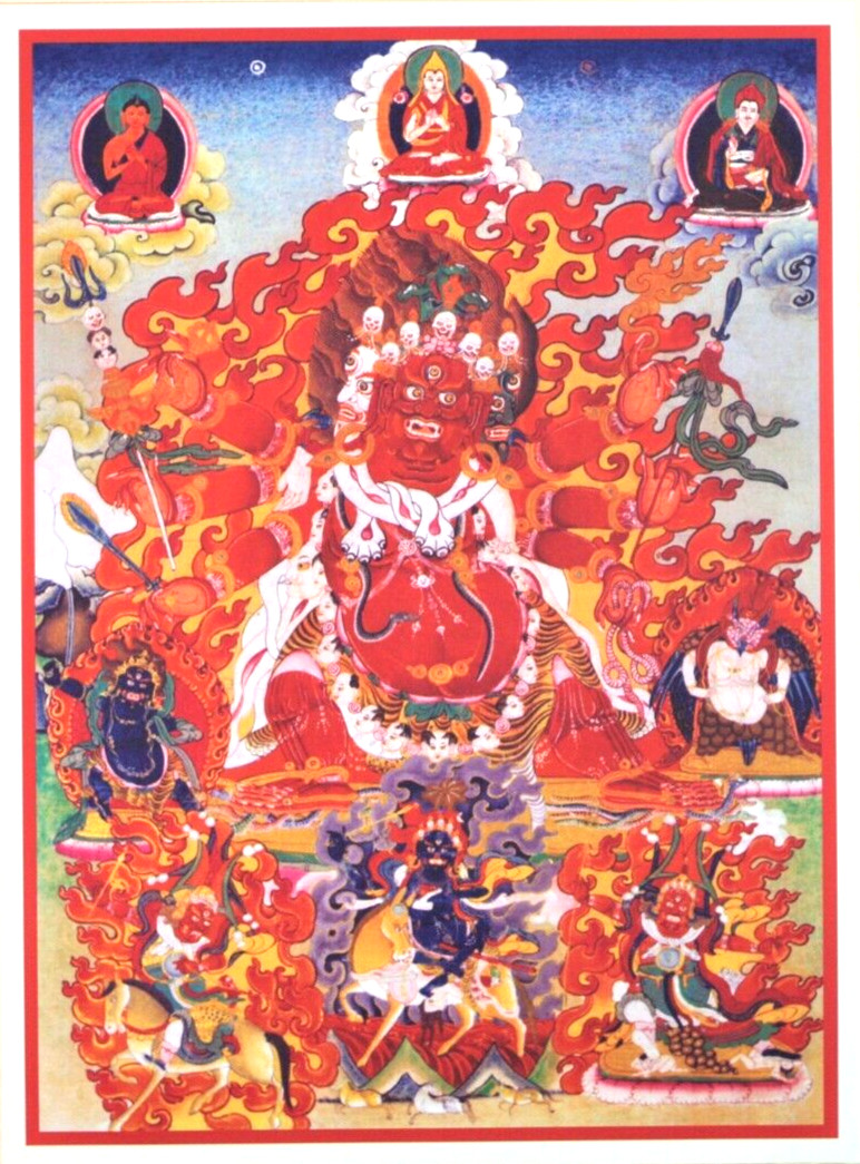 Thangka, Hayagrīva, Tamdin, Printed on Natural Canvas