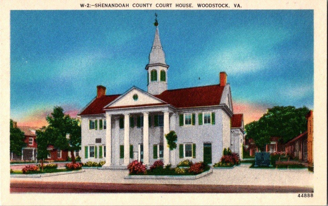 Vintage Postcard 1903-1945 Shenandoah County Court House, Woodstock, Virginia