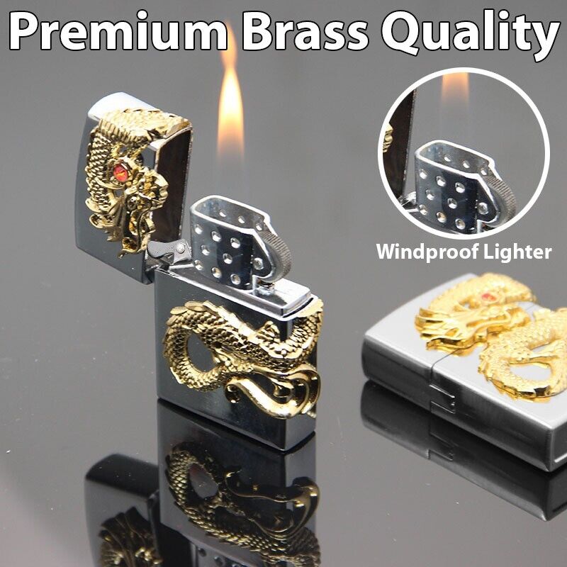Premium Silver Dragon Lighter Zipp stylish Windproof Torch Cigar Lighter Retro