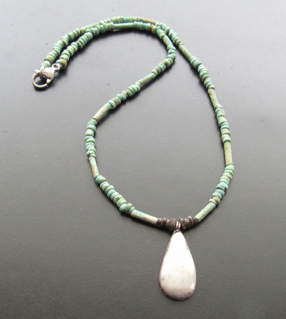 NILE  Ancient Egyptian   Amulet Mummy Bead Necklace ca 600 BC