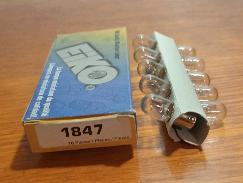 EIKO #1847 Miniature Lamp Light Bulbs - 6.3V - 10 Bulbs In Box NEW