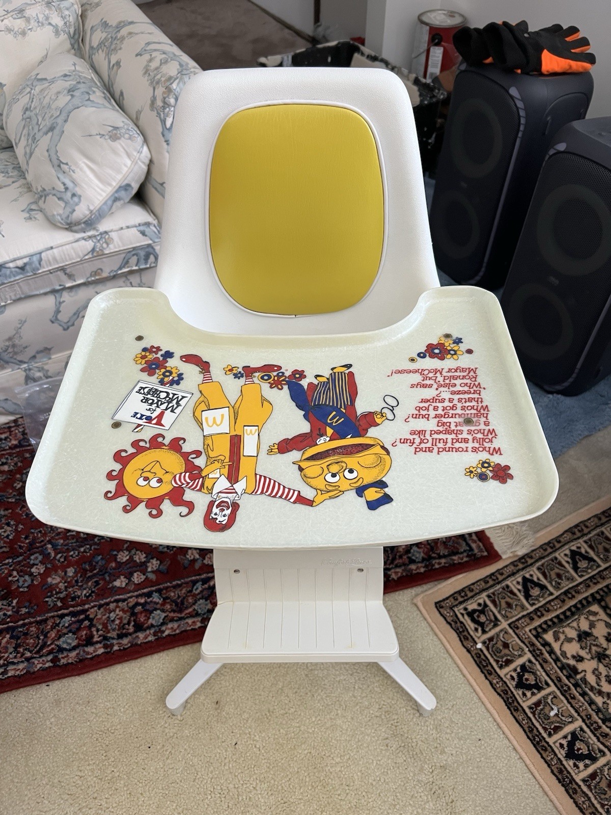 Vtg 1970s McDonald’s Comfortline High Chair Mayor McCheese Ronald McDonald RARE