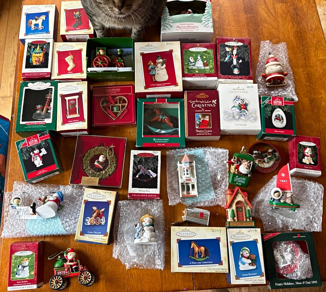 Hallmark Keepsake Christmas Ornament Lot, classics 80s/90s/2000s and Santa’s