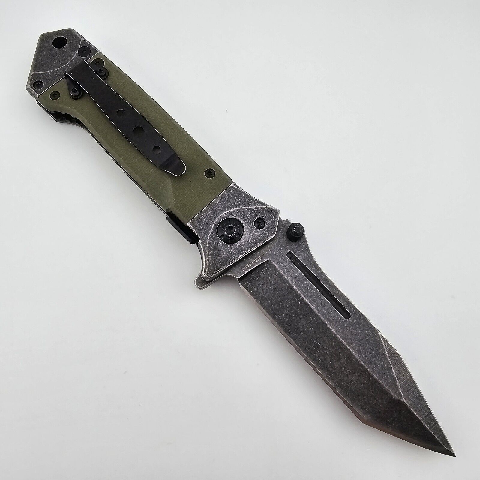 Vortek Warthog Folding Knife OD Green G10 Handles Tanto Blade VT-285GSW
