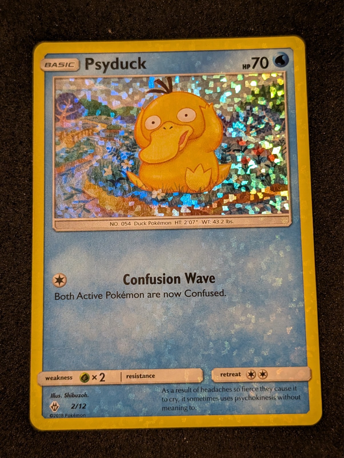 Pokemon TCG - Psyduck - 2/12 Confetti Foil - McDonald\'s 2018 Promo VMP/MP+