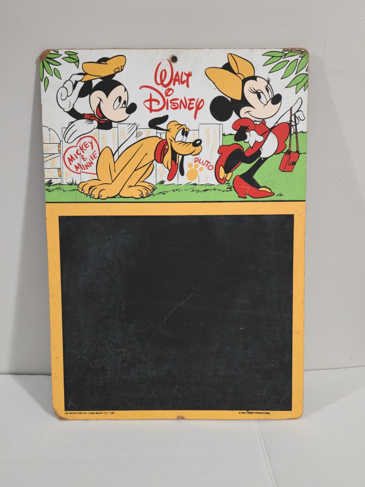 Vintage 1960s Collectible Walt Disney Mickey Mouse Minnie Mouse Pluto Chalkboard