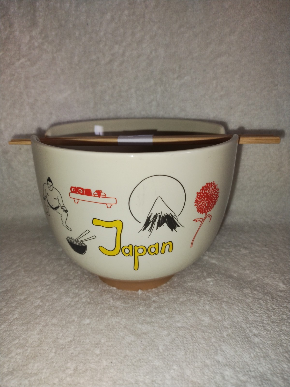 Ceramic Round Japan Ramen Noodle Bowl & Chop Stix GBHome