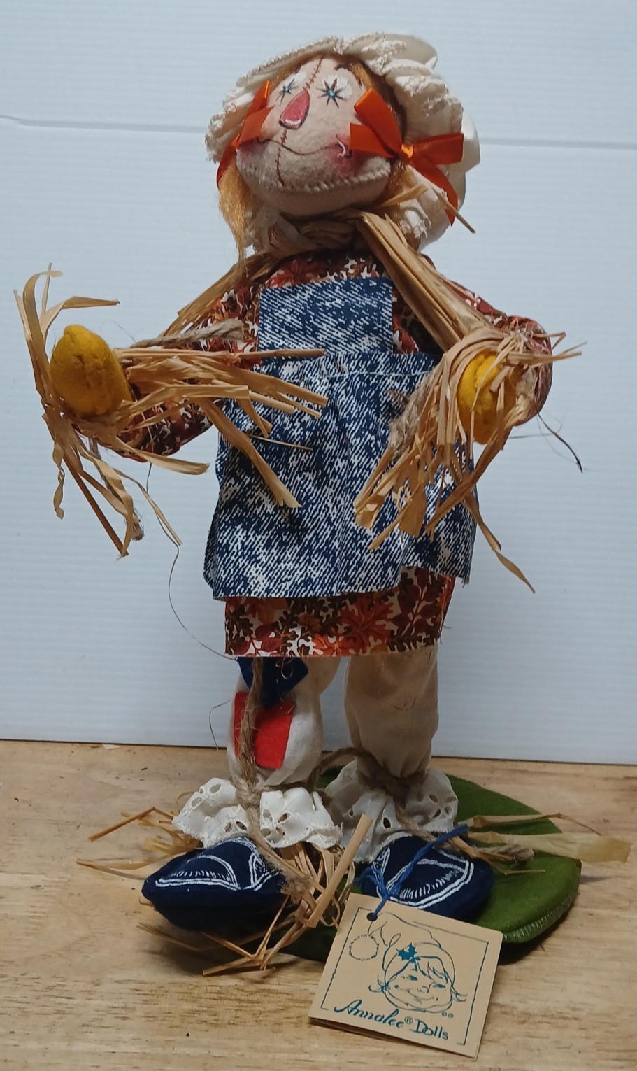 Vtg 1994 Annalee Scarecrow Girl Doll Fall 3073 Handcrafted USA 15