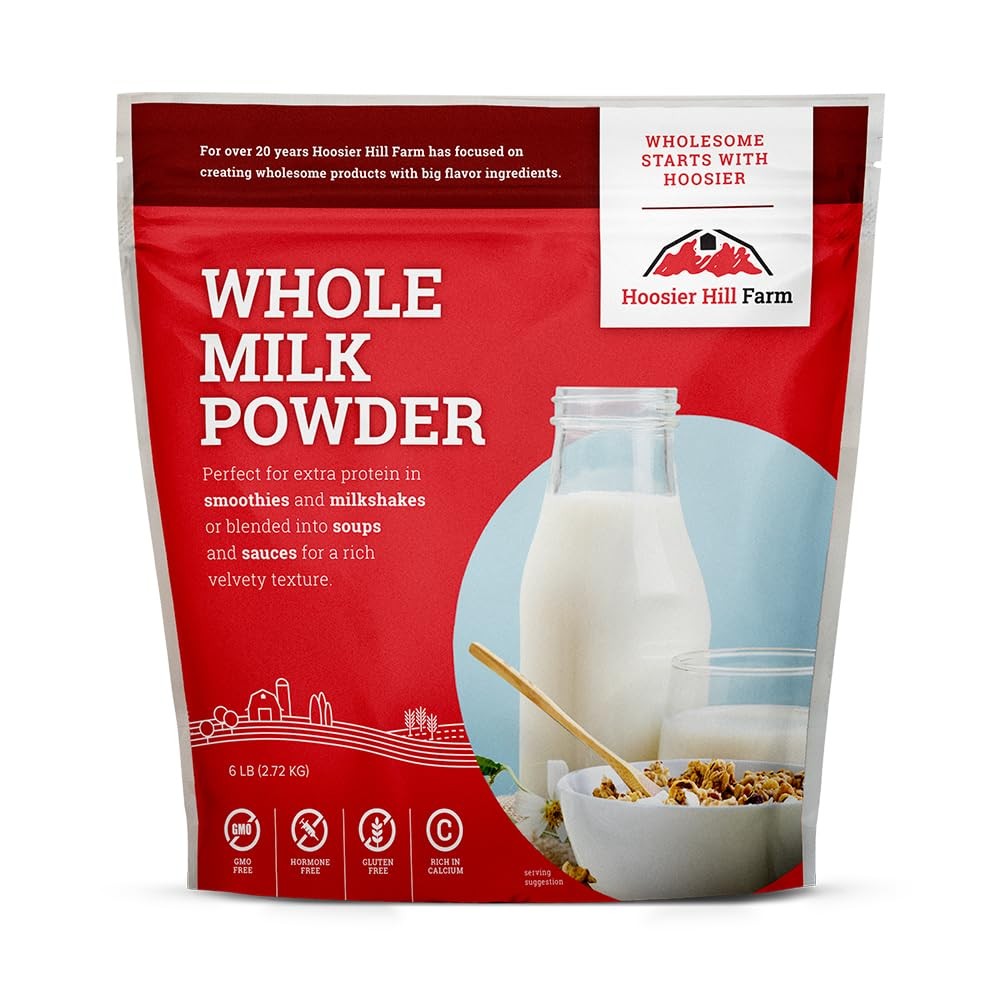 Hoosier Hill Farm Whole Milk Powder, 6LB (Pack of 96 Count 1), White