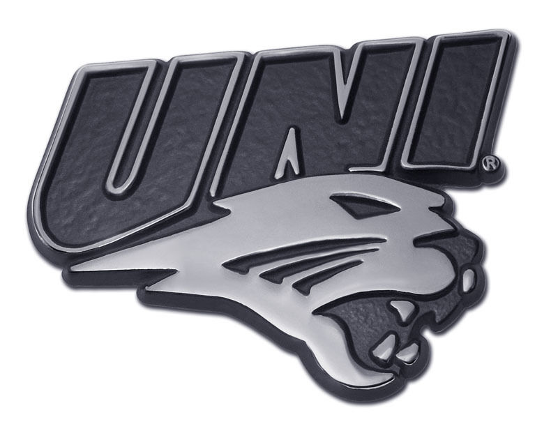 university of northern iowa UNI panthers logo chrome auto emblem usa made