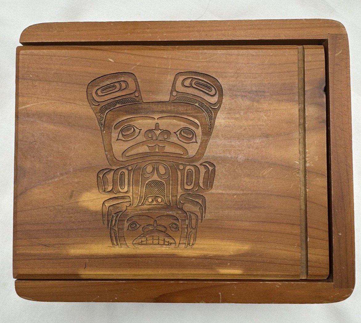 Vintage Haida Pacific Northwest Carved Trinket Keepsake Box