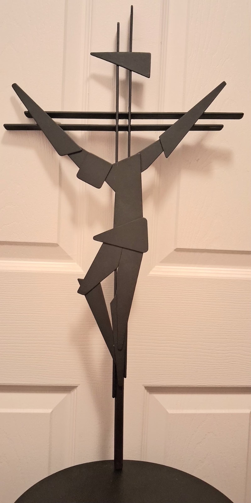 VTG Brutalist Iron Crucifix Wall Sculpture 26\