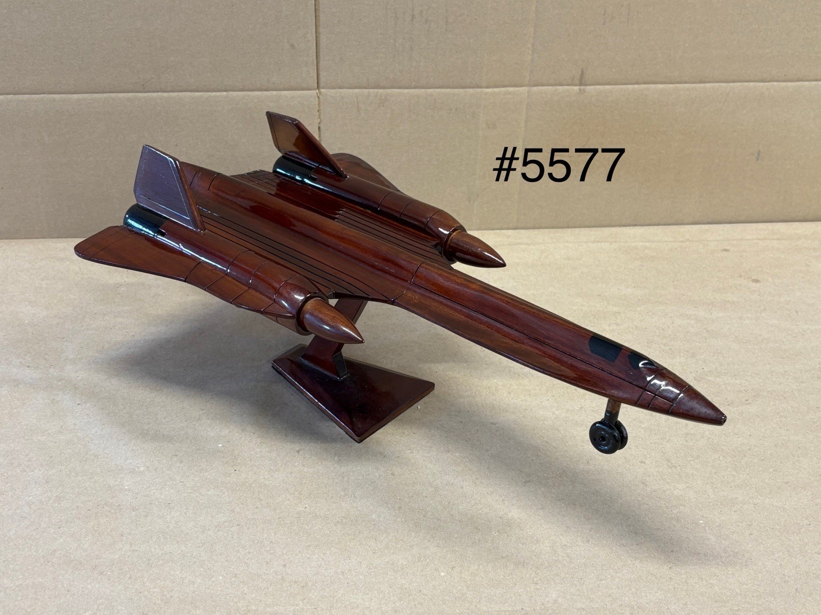 USAF Lockheed SR-71 Blackbird Skunk Works Wooden Mahogany Wood Model 19.5” Long USAF Lockheed SR-71 Blackbird Skunk Works Wooden Mahogany Wood Model 19.5” Long