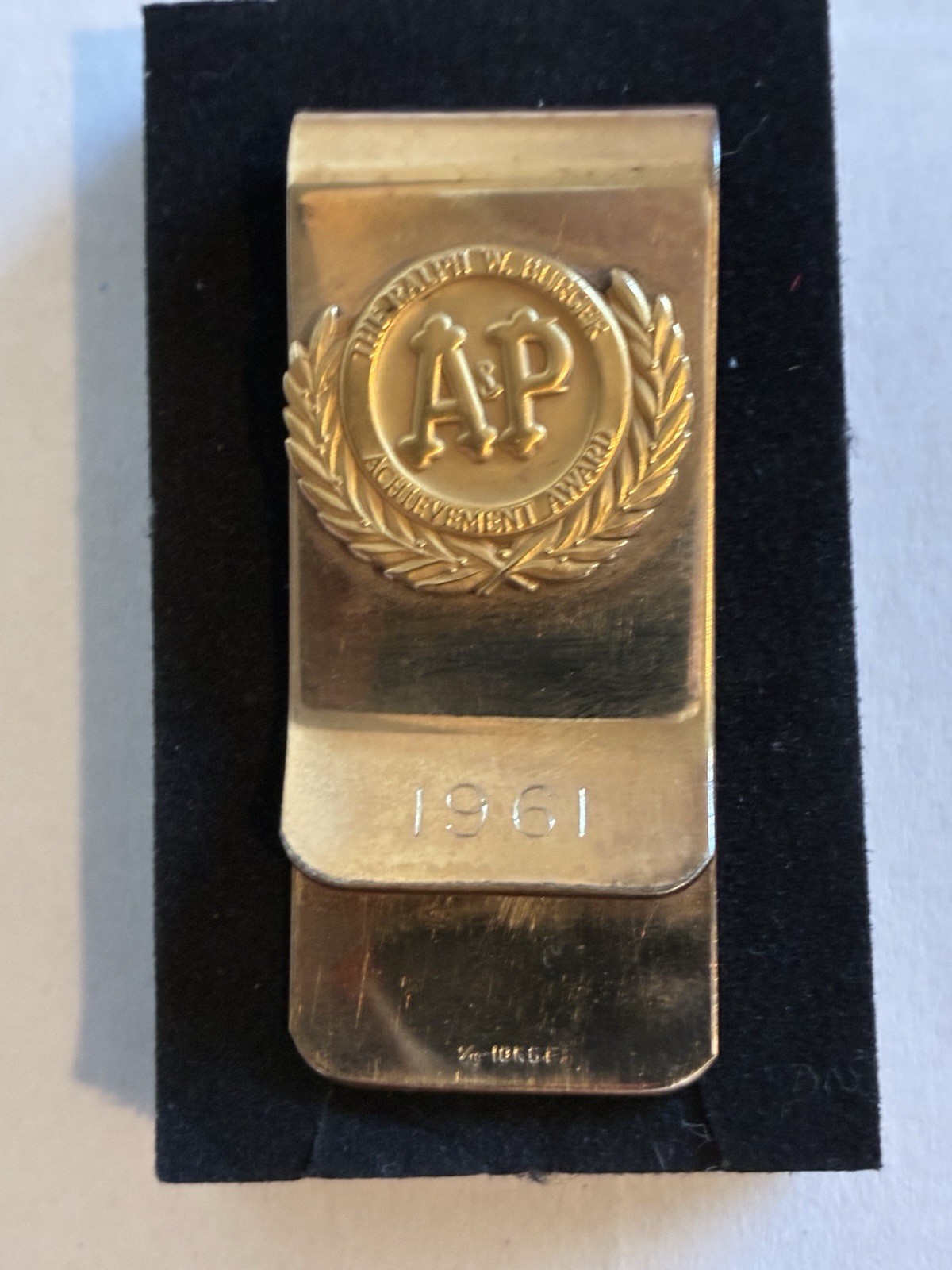 Vintage 1961 Great Atlantic &Pacific Tea Company (A&P)10k Gold Filled Money Clip