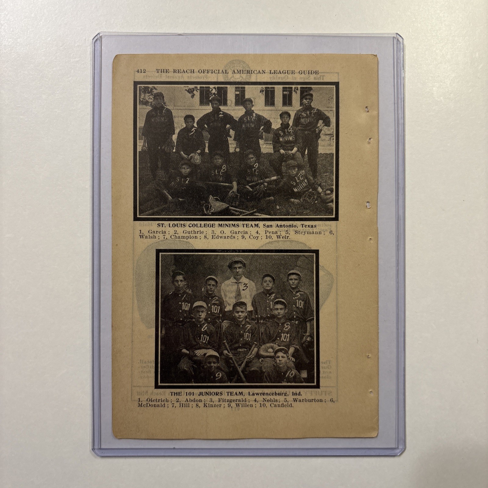 1915 St. Louis College San Antonio TX & Lawrenceburg IN Baseball Team Pictures
