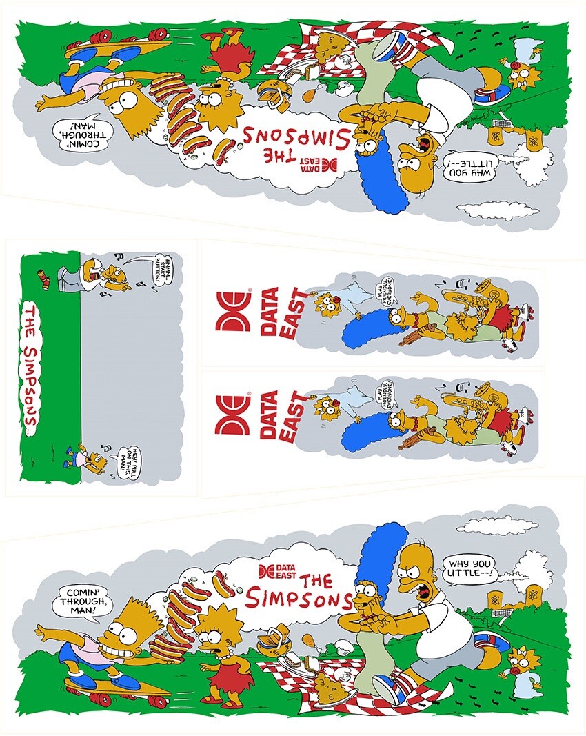 The Simpsons Data East Pinball Decals