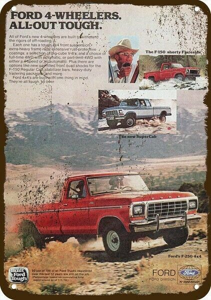 1978 FORD F-150 SHORTY FLARESIDE &F-250 Pickup Truck VntgLook REPLICA METAL SIGN