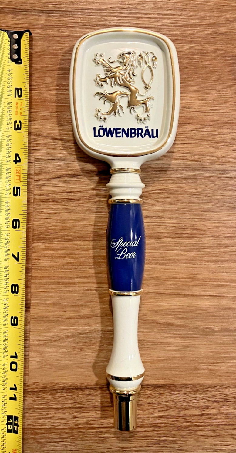Lowenbrau Beer Tap Handle Knob Keg Bar Top Draft Brewing Vintage Large Bier Lion