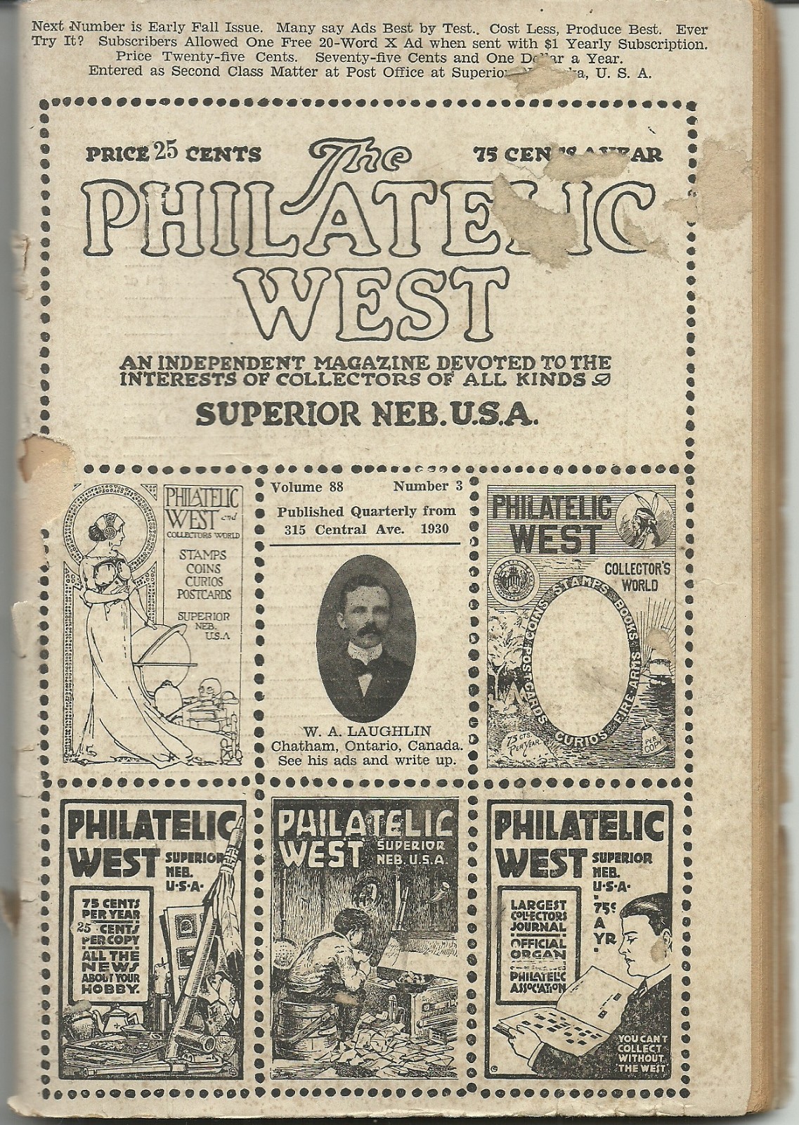 1930 Philatelic West Vol 88 No 3 Stamps Curios Etc with Original Insert COMPLETE