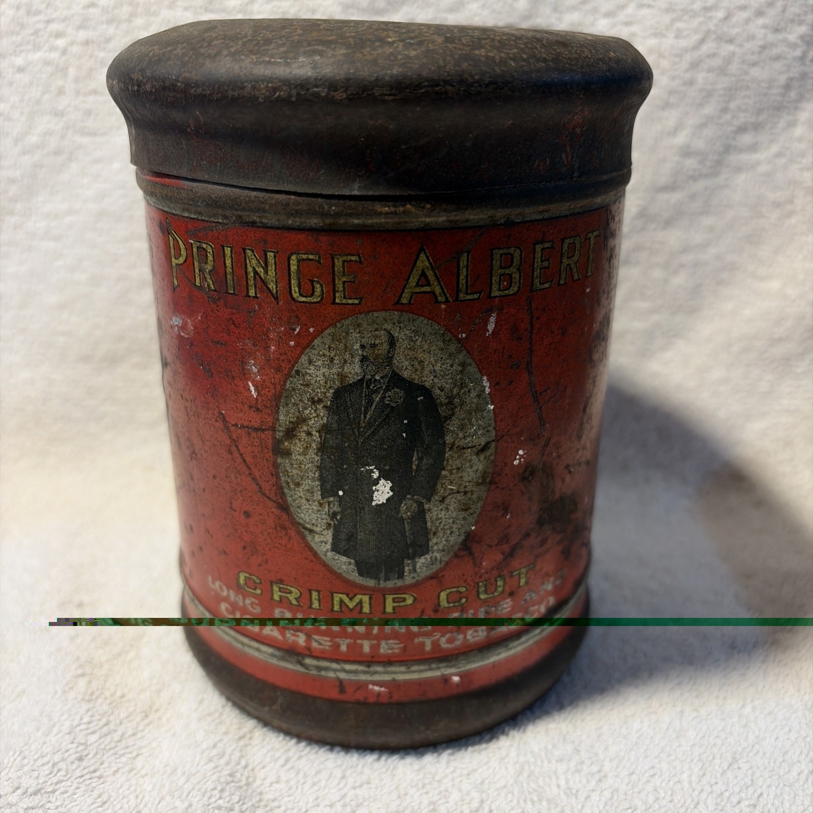 Vintage Domed Tin Prince Albert Crimp Cut Cigarette Tobacco Advertising Can 6 Vintage Domed Tin Prince Albert Crimp Cut Cigarette Tobacco Advertising Can 6