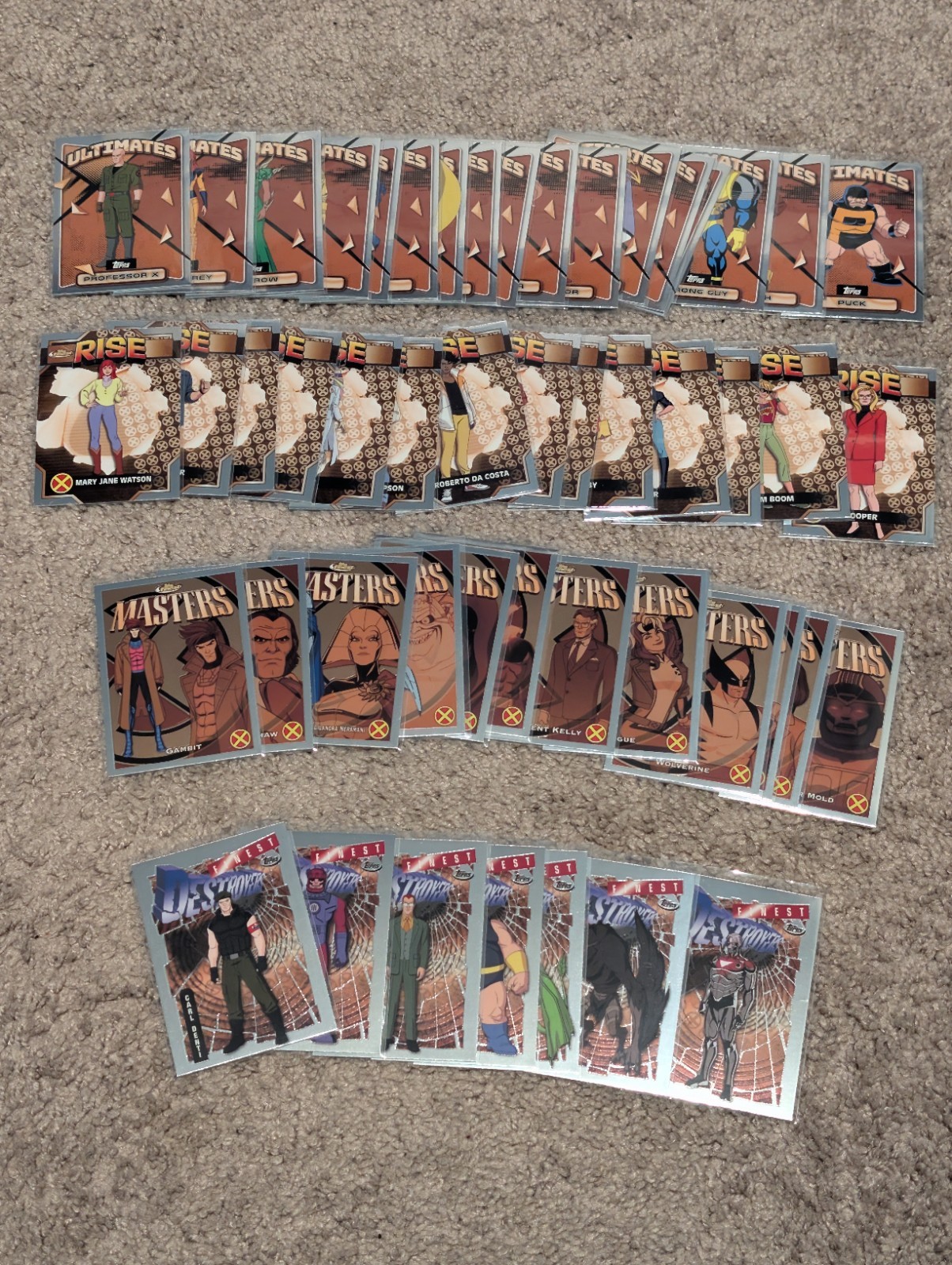 Topps Finest Marvel Studios X-Men '97 2025 - All 50 Common Base Cards - Full Set