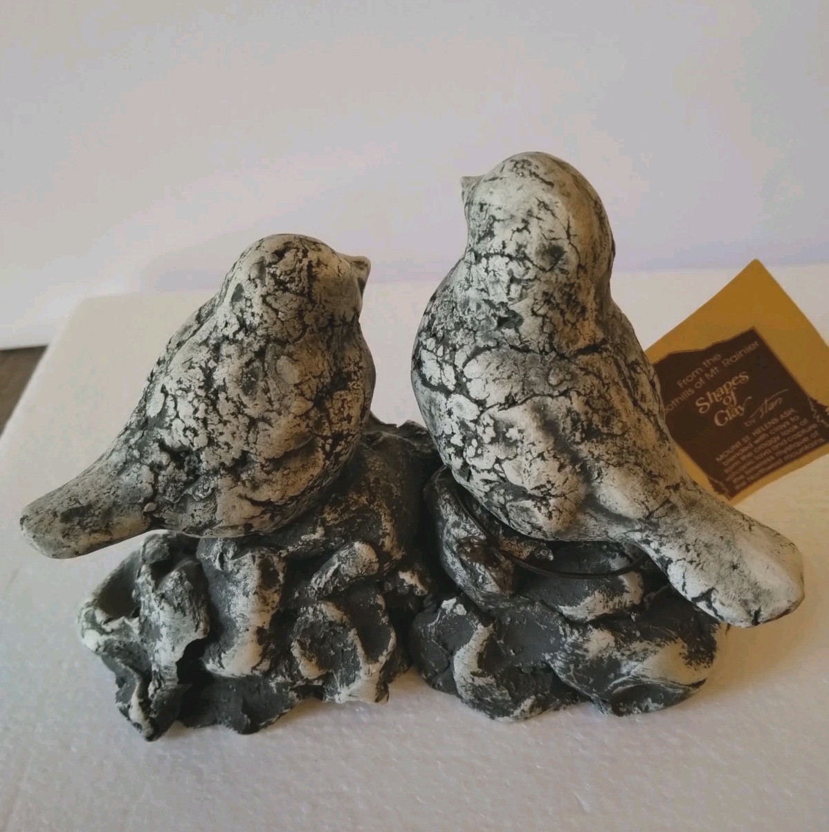 Shapes Of Clay By Stan 2 Song Bird Sculpture Handcrafted On Stone Like Base