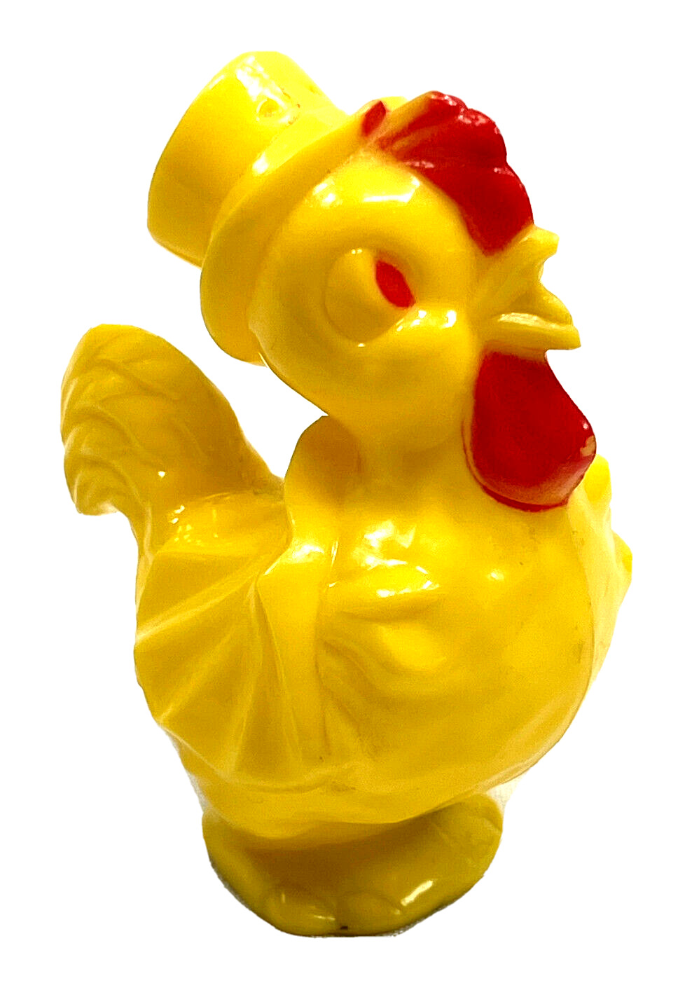 vtg Irwin rosbro Easter Rooster Chicken Rattle plastic toy candy container