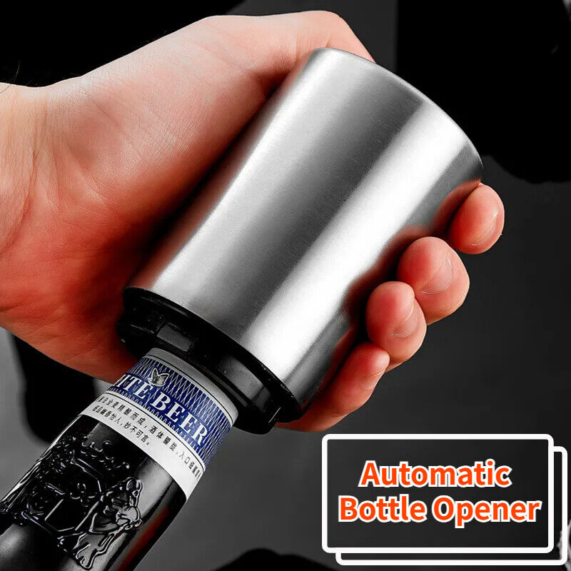 Automatic Beer Soda Bottle Opener Stainless Steel Magnetic Bottle Cap Bar