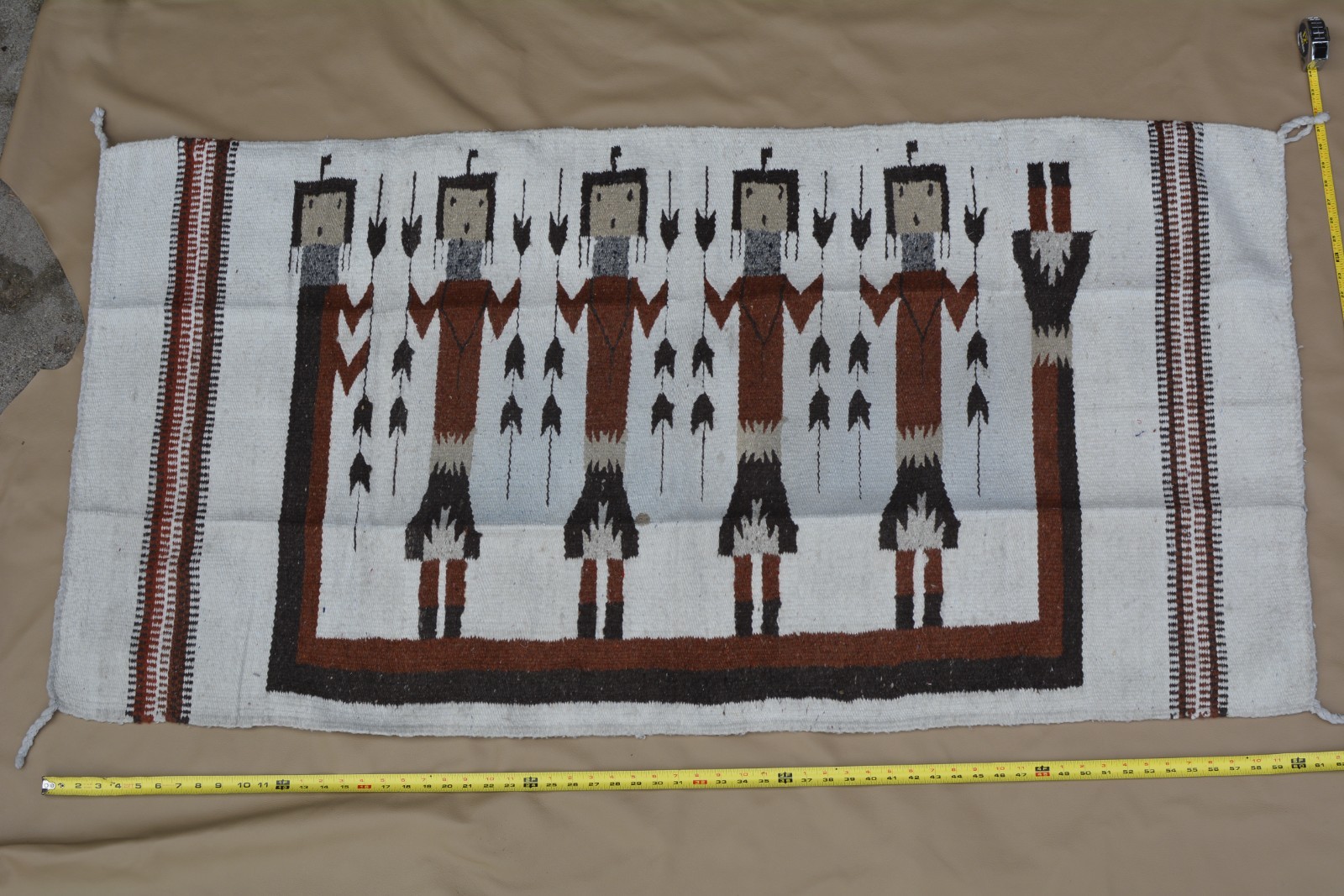 Native American Yei weaving. 61 x 31. Vintage.