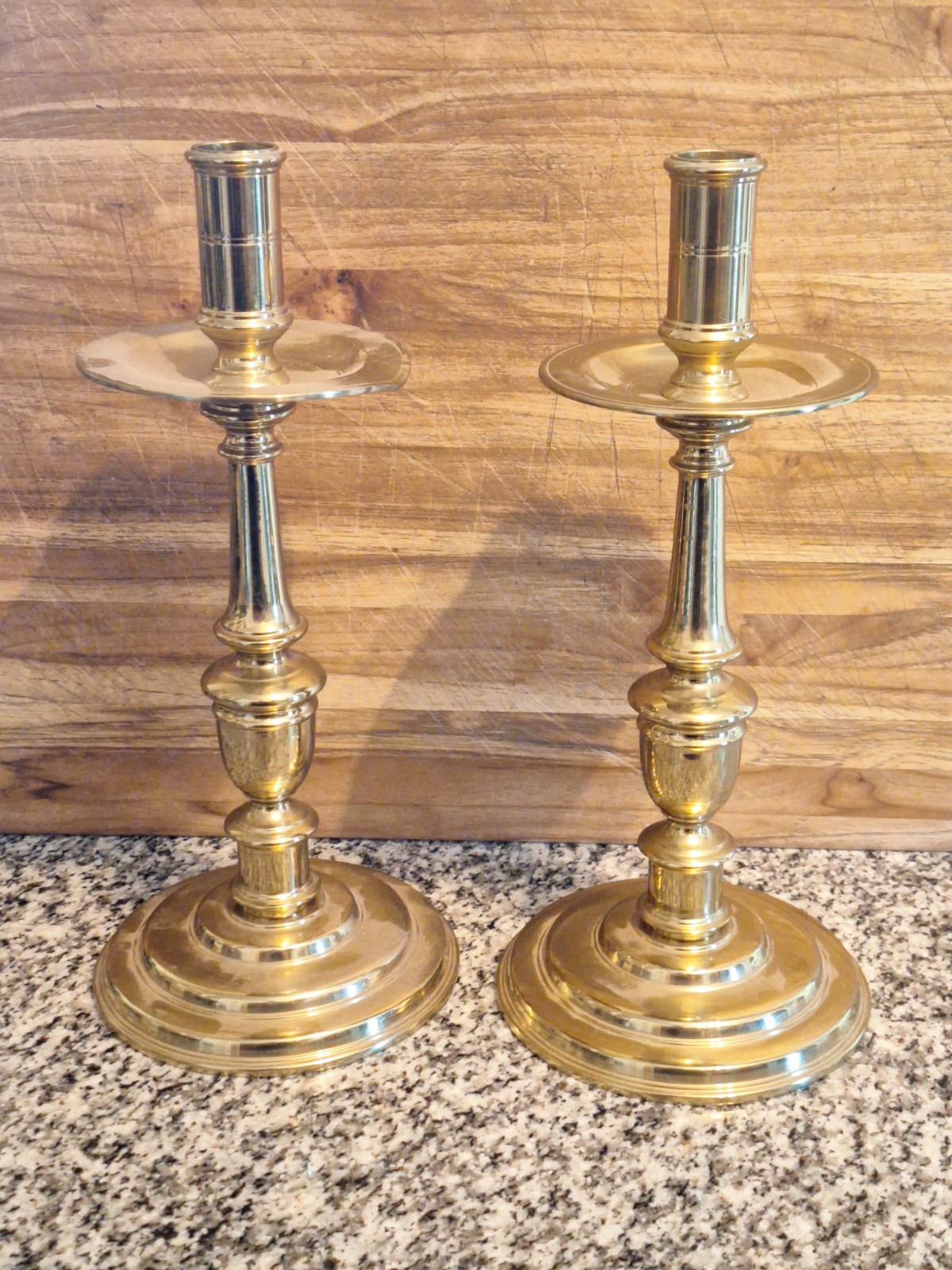 Vintage Colonial Williamsburg Virginia Solid Brass Candlesticks Heavy Tall 13\