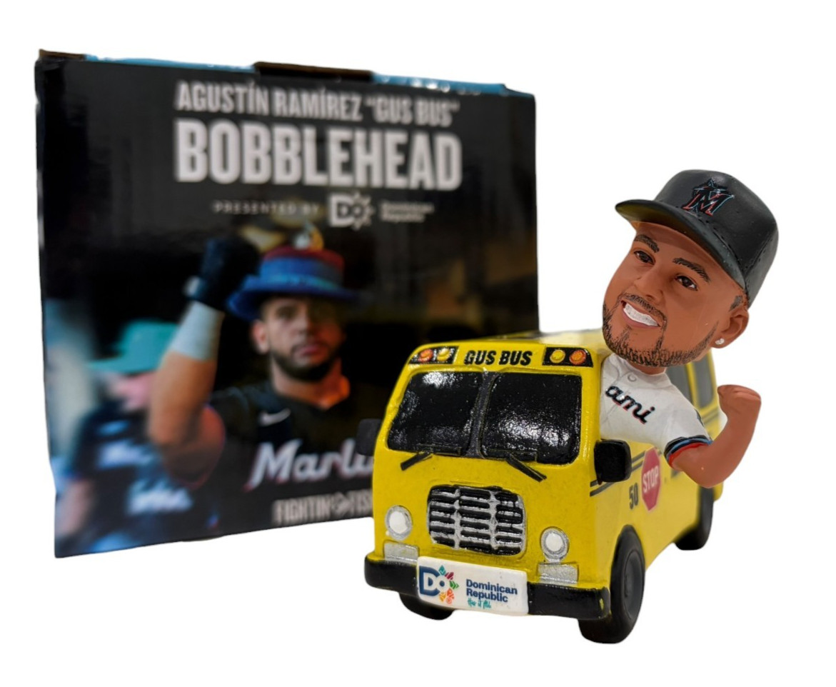 Agustin Ramirez Gus Bus Bobblehead Miami Marlins SGA Dominican Republic w/Box