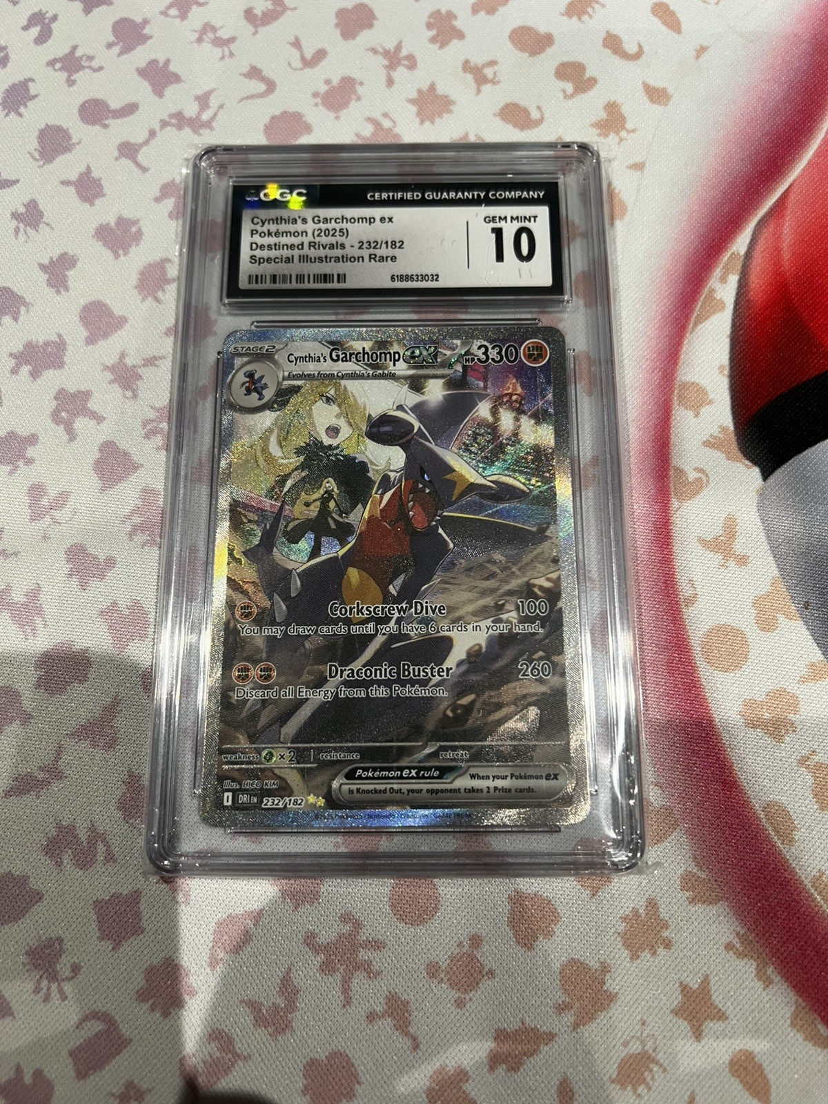 Cynthia's Garchomp ex 232/182 SIR - Pokémon Destined Rivals CGC 10 GEM MINT