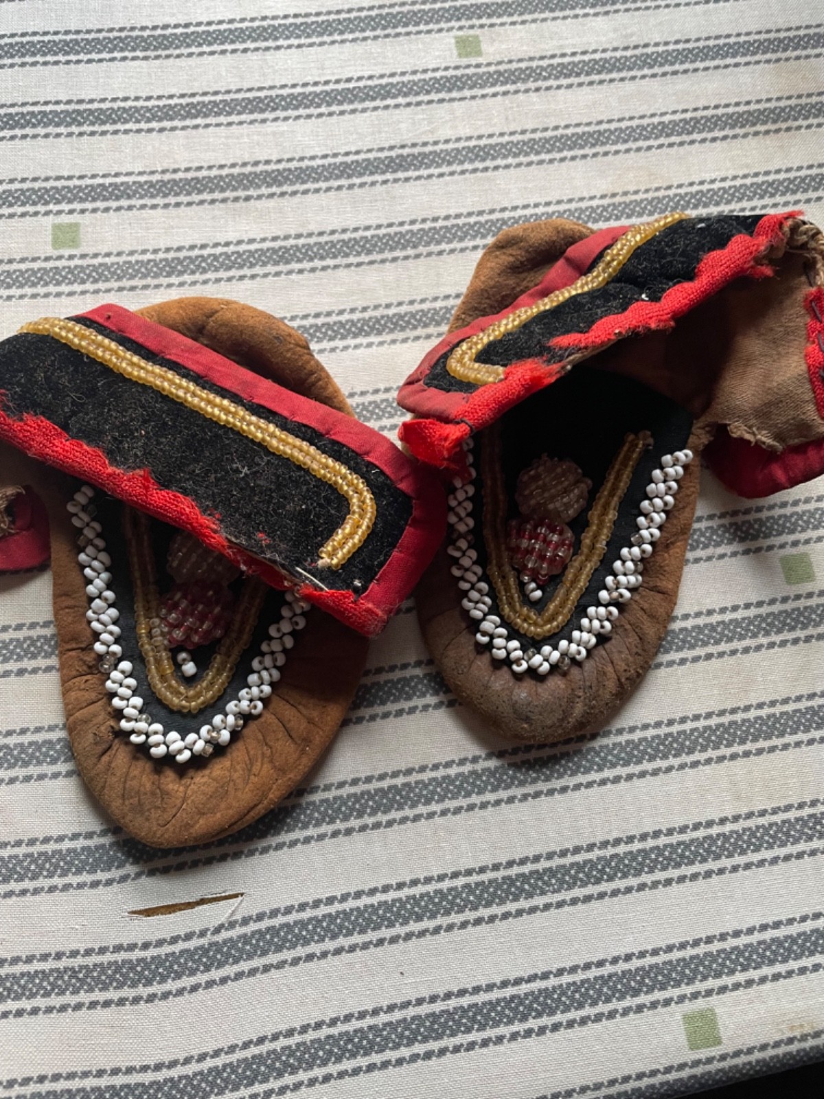 Antique Moccasins over 100 years old. 19th Century 20th Century, Native American