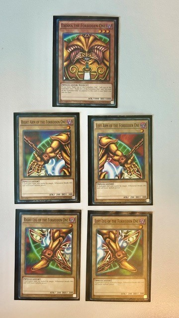 kazuki takahashi cards, Spellcaster, The Forbidden One, 5 card set, Rare, kazuki takahashi cards, Spellcaster, The Forbidden One, 5 card set, Rare,