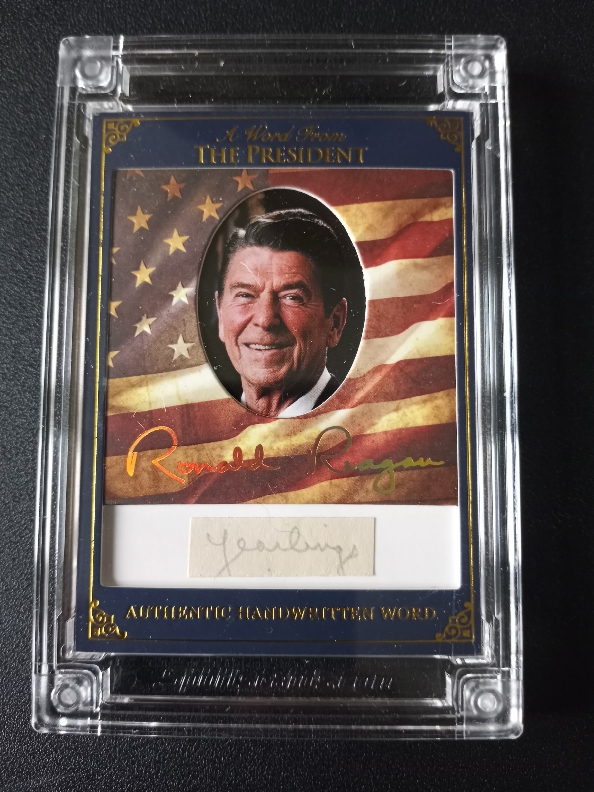 2025 Sportscards.Com A Word From Potus Ronald Reagan Handwritten Relic Yearling