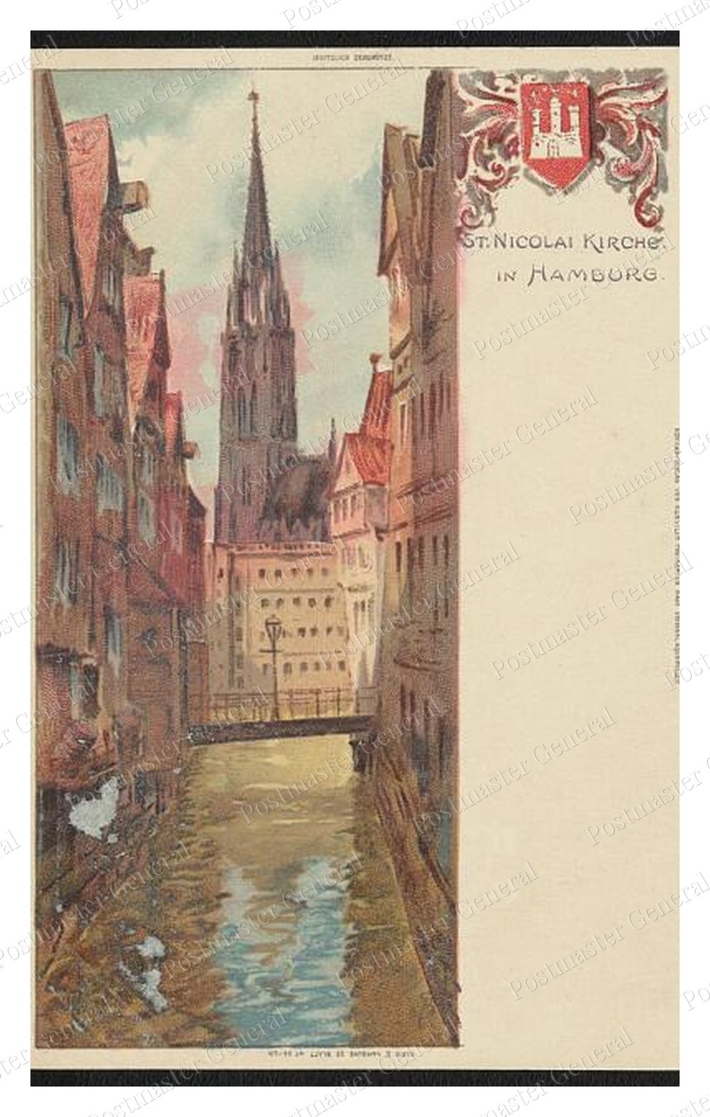 Hamburg St. Nicholas Church Standard Postcard COPY RPPC