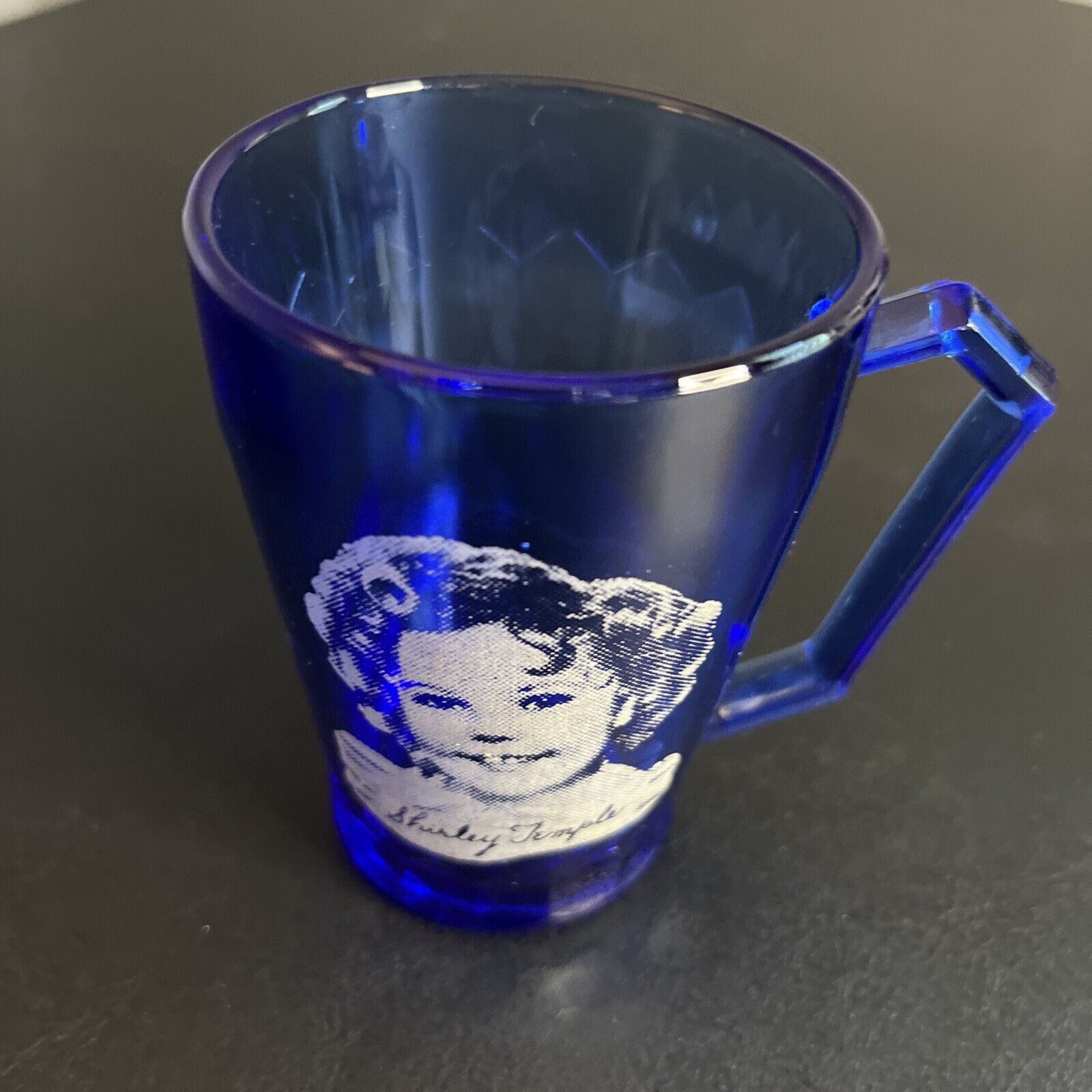 Shirley Temple Cobalt Blue Glass 1930's